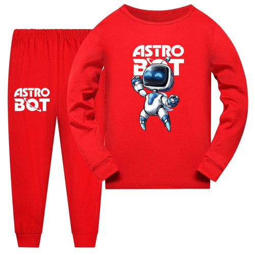 Girls Boys Astro-bot Astronaut Robot Nightwear Tops Pants Outfit Pyjamas Pjs Set - Picture 3 of 24