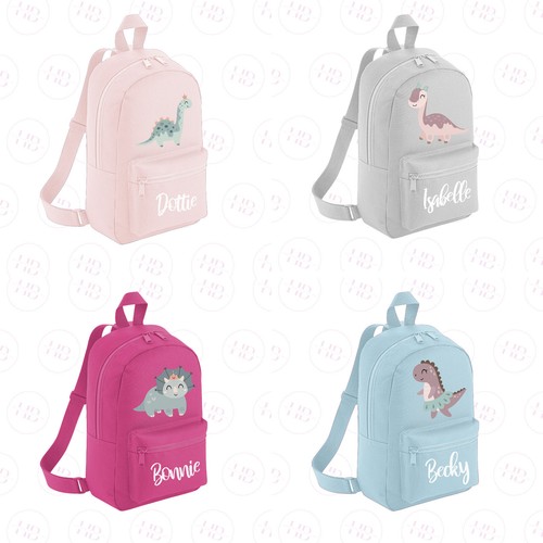 Personalised Dinosaurs Backpack Nursery Rucksack Kids Back To School Bag - Picture 1 of 25
