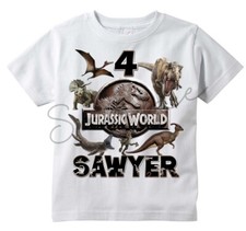 Jurassic Dinosaurs Custom T-shirt, PERSONALIZE NAME, Birthday, gift T-rex