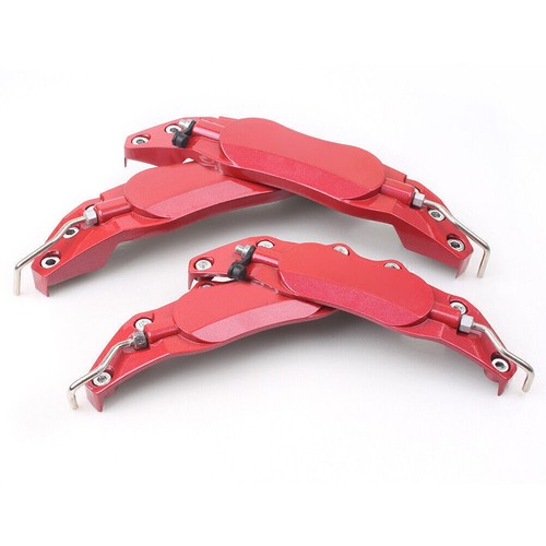 4x Red Metal 3D Style Car Universal Disc Brake Caliper Front&Rear Cover Kit M+S - Picture 6 of 9