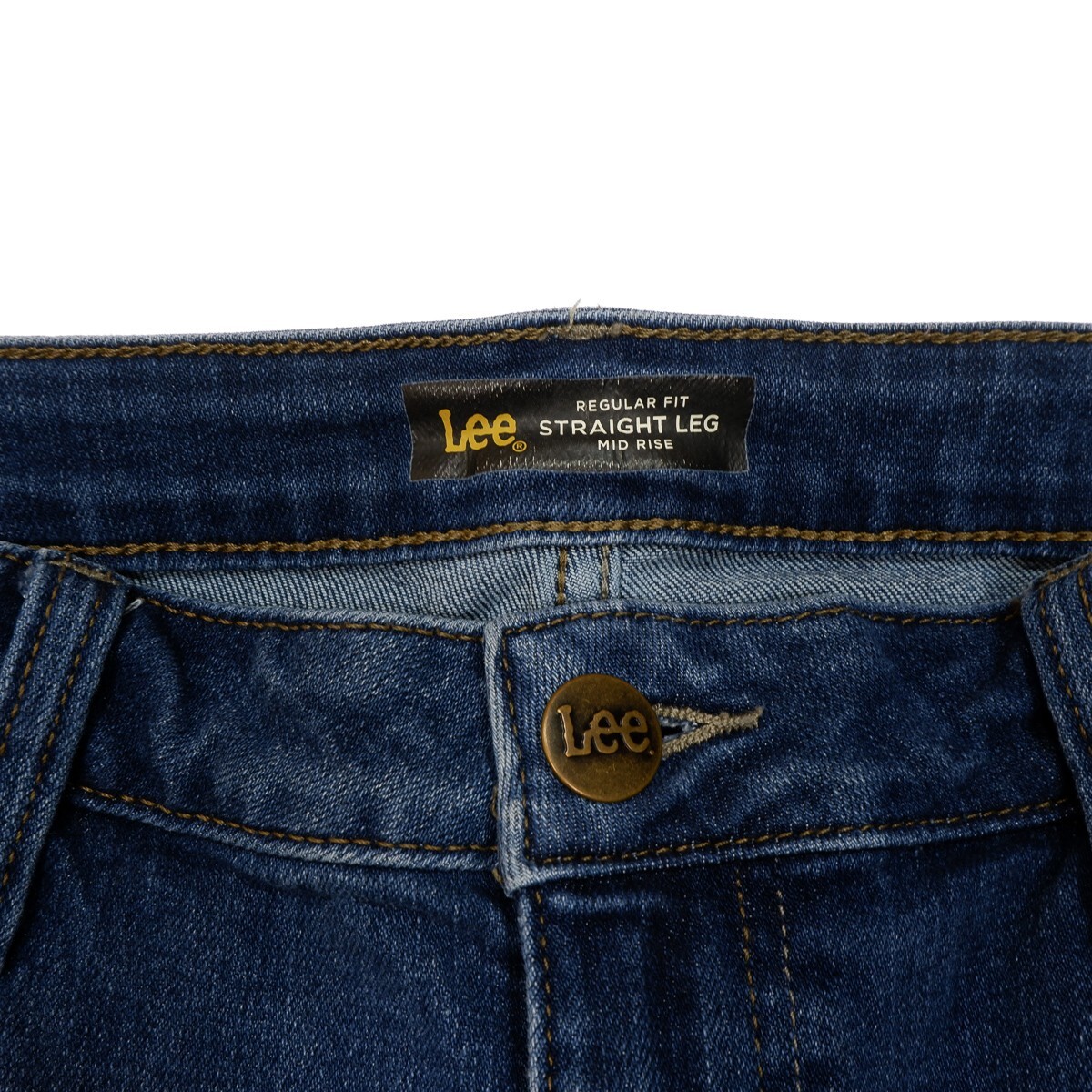 Lee Straight Leg Regular Fit Jeans 14 (34x28) Blue Denim Stretch Womens Casual thumbnail 3