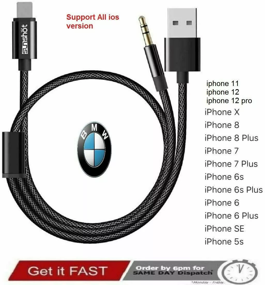 Car & Mini iPod iPhone 6 7 8 X 11 12 Interface Audio USB Cable Lead AUX  Adapter