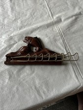 Vintage Syroco Wood Fishing Fish Tie/Belt/ Scarf Wall Rack With 8 Hooks