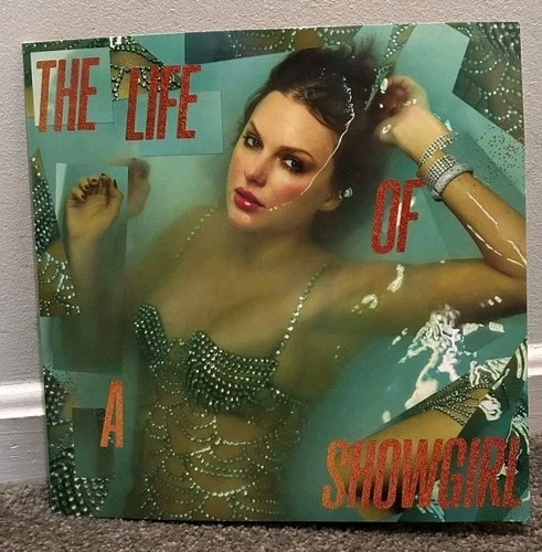 TAYLOR SWIFT The Life Of A Showgirl LP ORANGE GLITTER VINYL SEALED UNIQUE PHOTOS