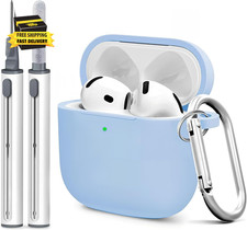 For Airpods 4Th Case Cover, Come with Cleaner Kit,Soft Skin Silicone Case Cover
