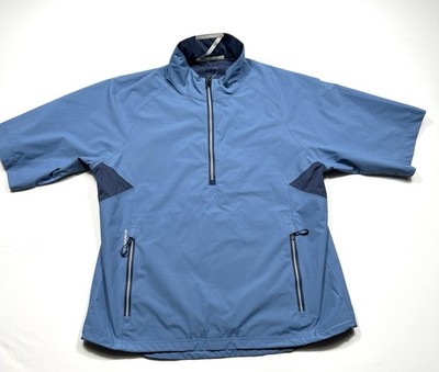 Zero Restriction Blue Quarter Zip Pullover Windbreaker Jacket Size Large