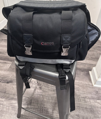 Canon Black Nylon Gadget Bag, Padded, Adjustable, Accessory Compartments, Camera