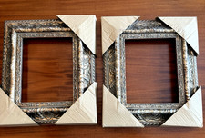 Vintage Hand carved Gilded Wood Picture Frames 8x10 Gold Silver Set of 2