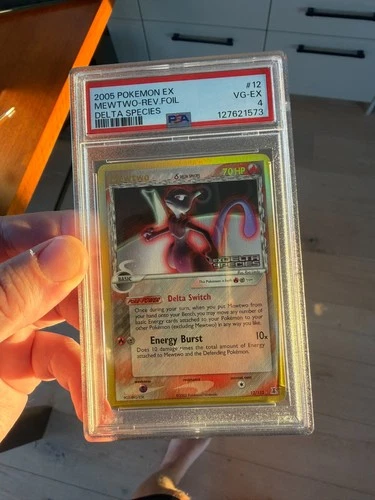 2005 Pokémon EX Delta Species Mewtwo Holo #12/113 PSA 4 VG-EX Rare Vintage