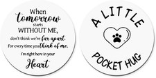 Memorial Gifts for Loss of Dog Cat Leather Pocket Hug Keychain Remembrance Berea