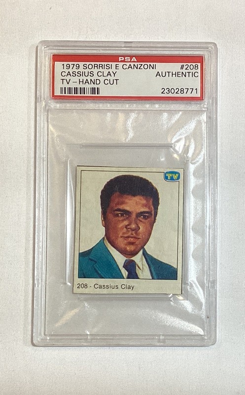 CASSIUS CLAY MUHAMMAD ALI 1979 TV SORRISI E CANZONI CARD #208 (ITALY) PSA