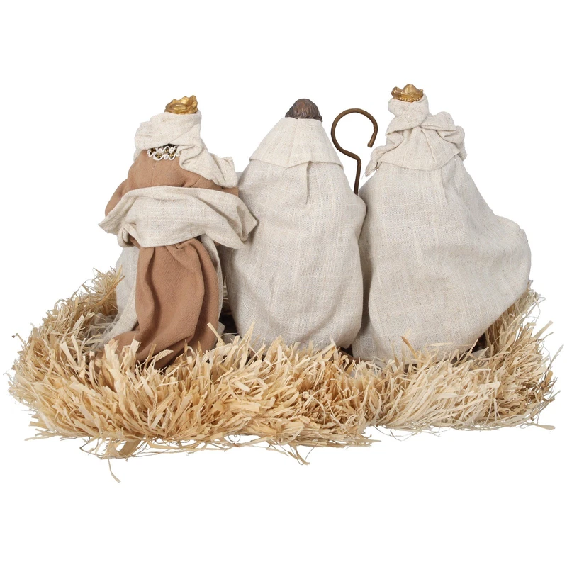 Natività Decorativa Natalizia con Luci LED Statuine Presepe Resina Stile, fotografia 3 di 9
