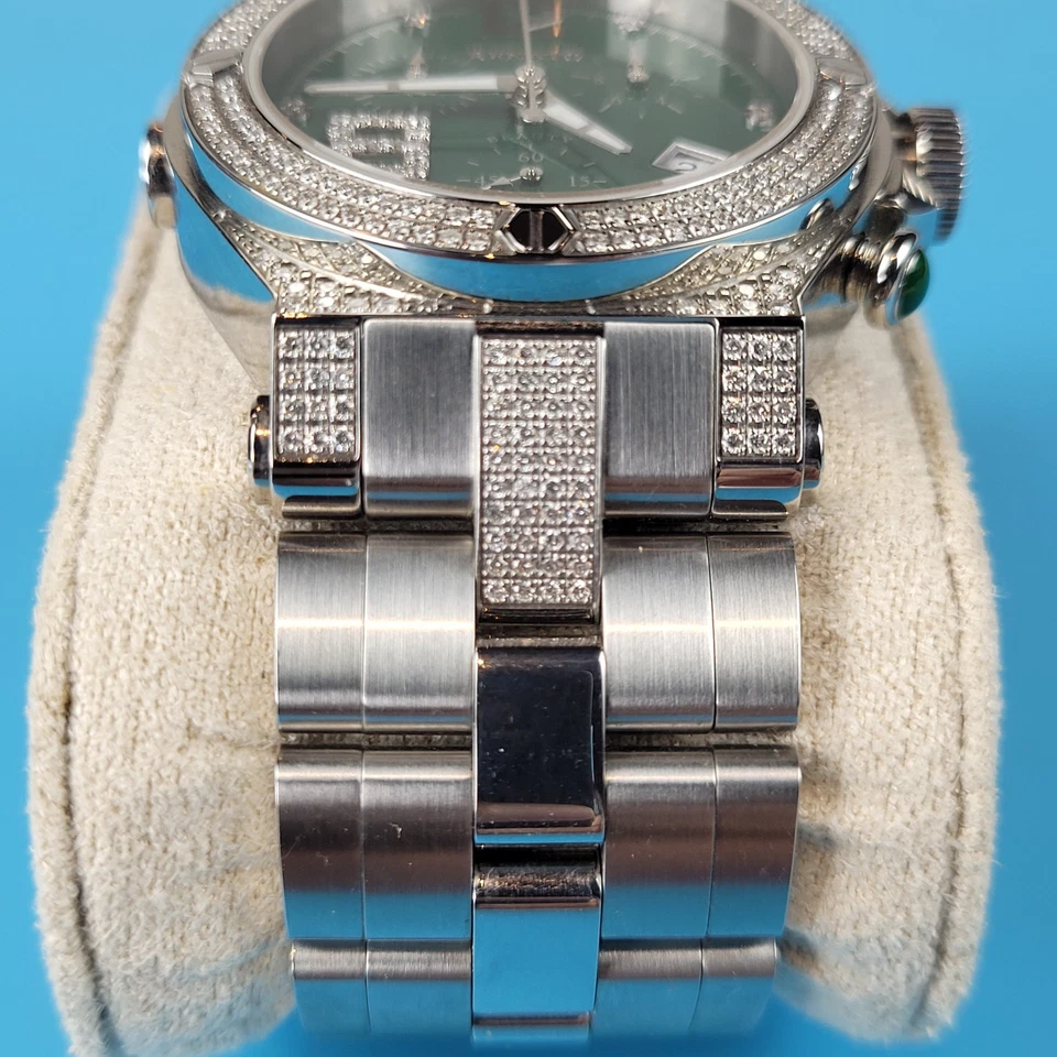 Reloj Renato Beauty Collezioni G15211 suizo cronógrafo esfera verde diamantes Foto 3 de 4