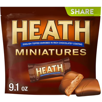 Heath Miniatures Chocolatey English Toffee Candy, Share Pack, 9.1 oz