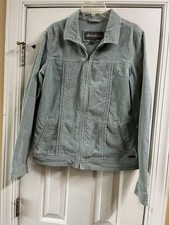 Eddie Bauer Corduroy Jacket Coat Size TM Sea Foam Green Barn Coat Zipper
