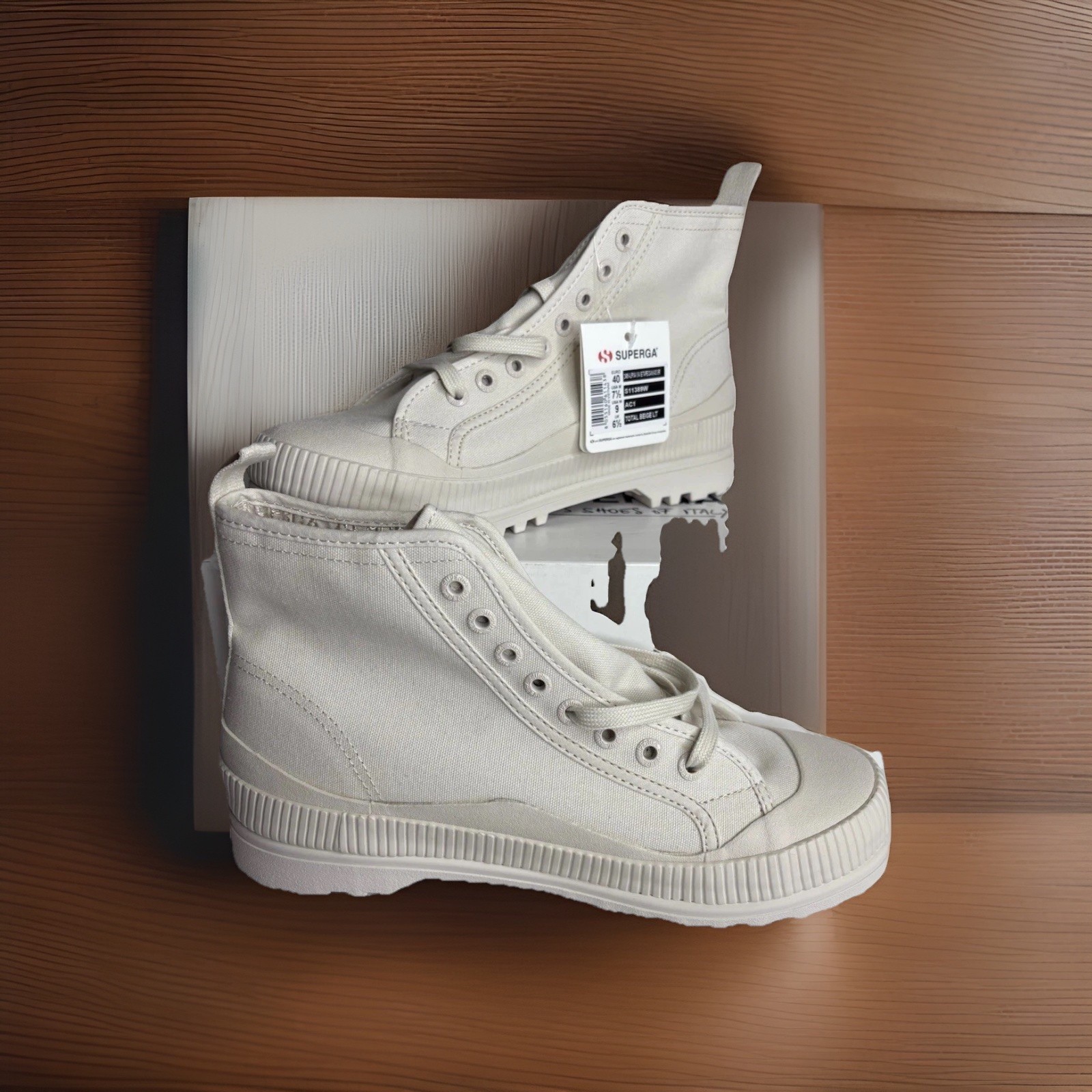 SAOLA NUOVE sneakers Superga Alpina alte stringate plateau suola stracciata stivali Apex Mid