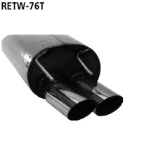 Bastuck Edelstahl Sportauspuffanlage Renault Twingo 2x76mm scharf schräg