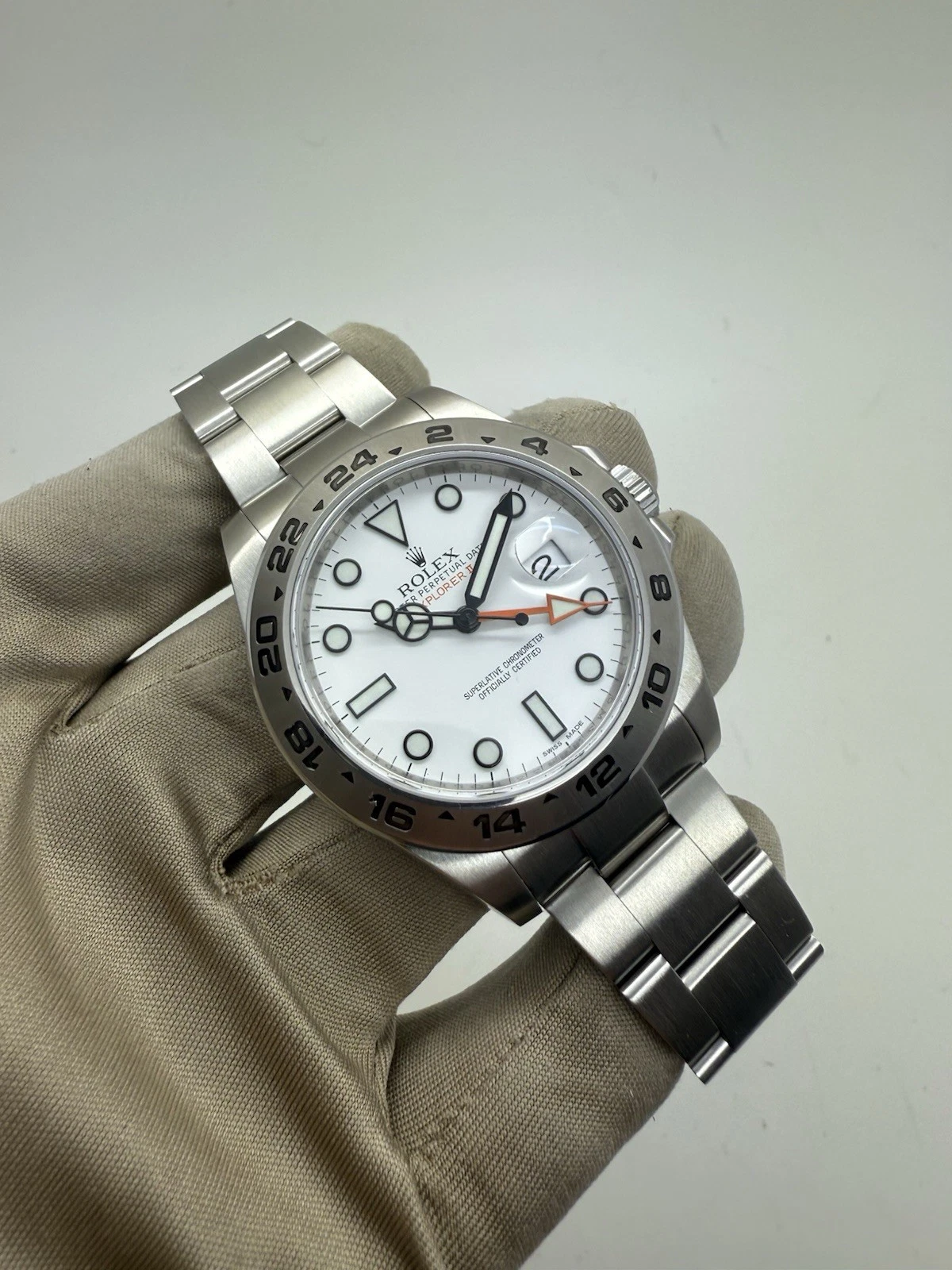 2013 Rolex Explorer II Polar White Dial Automatic 42mm Steel Watch 216570 B+P