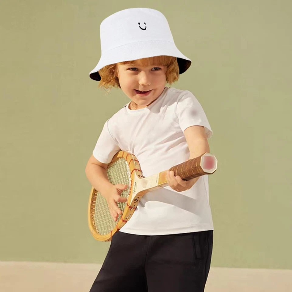 Sombrero para el sol para niños, cara sonriente, sombrero de cubo para niños pequeños, algodón, niños, niñas, verano Foto 2 de 4