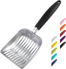 Cat Litter Scoop, Aluminum Alloy Sifter, Kitty Metal Scooper, Deep Shovel, Long