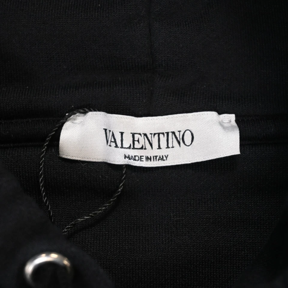 Camiseta Valentino X Undercover Face Graphic com capuz feminina de algodão preta P - Imagem 4 de 4