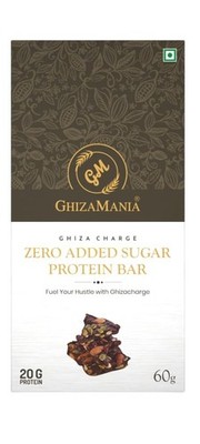 Ghizamania Ghizacharge Zero Added Sugar Protien Bar | 60 gm | Vegan & Glutenfrei