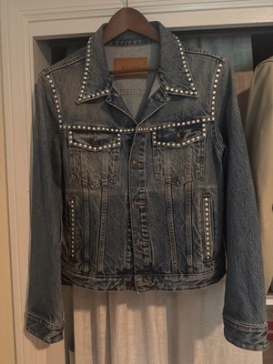 Blk Dnm Studded Denim Trucker Jacket