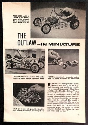 The Outlaw Ed Roth Revell 1/25 model 1962 vintage Review Print AD Poster