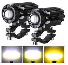 Pair 100W Motorcycle Headlight Fog Lights LED Auxiliary Driving Light Spotlight