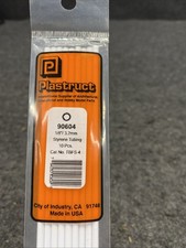 Plastruct 90604 Styrene Tube 1/8"x 15" 9 Open Pkg. PL041426-07