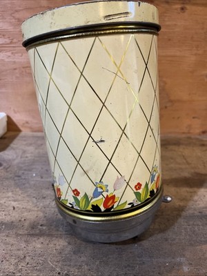 Hall Crocus Antique Hoosier Coffee Canister Dispenser Club Aluminum Wall Mount