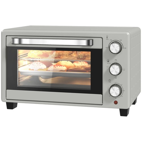 21L Mini Arbeitsplatte Backofen Elektrogrill mit einstellbarer Temperatur 1400W 230V, silberfarben - Bild 11 von 11