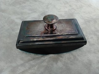 Vintage Silver Plated In Roller Blotter In Original Box.