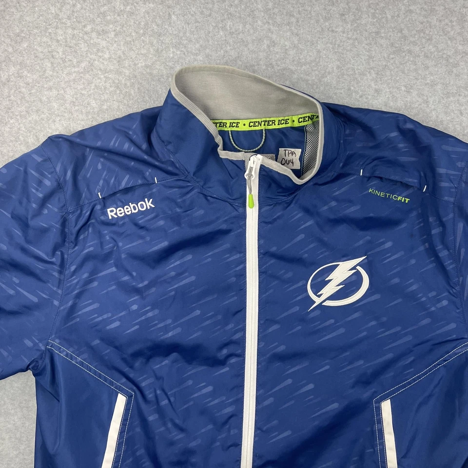 Tampa Bay Lightning Jacket Mens Large Blue NHL Hockey Reebok Full Zip Center Ice - Image 3 of 4