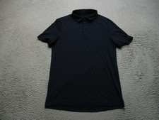 Lululemon Polo Shirt Mens Small Blue Solid Golf Performance Stretch Casual