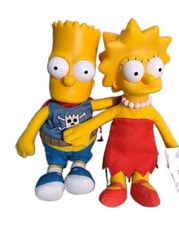 The Simpsons Bart and Lisa Simpson 10" Plush Doll Set NEW