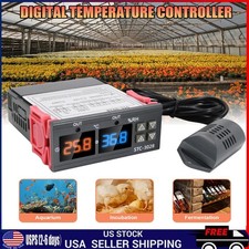 STC-3028 AC110-220V Dual Digital Temperature Humidity Controller Thermostat mini