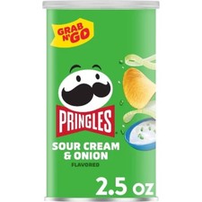 12x Cans Pringles Grab N' Go Sour Cream  Onion Potato Crisps Chips Snack 2.5oz