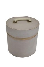 Vintage Cream Wig Hat Box Hard Case with Handle Sixties