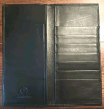 Mercedes Benz Black Leather Long Billfold Coat Wallet Slim Luxury Organizer
