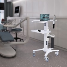 Mobile PC Cart Rolling Computer Workstation Adjustable Hospital Beauty Spa Cart