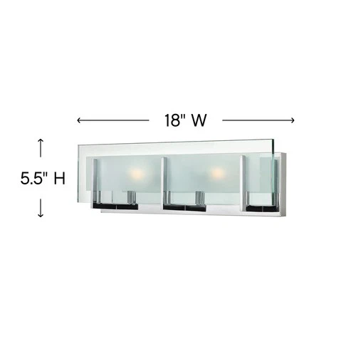 Hinkley Lighting 5652 Latitude 2 Light 18"W Bath Bar - Chrome - Picture 6 of 8
