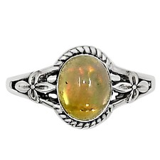 Natural Ethiopian Opal 925 Sterling Silver Ring s.6 Jewelry R-1300