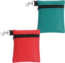 Golf Tee Bag, 2Pack Golf Tee Pouch 5.5 X 6.7 Inch Zipper Claw Clip Golf Ball Sto