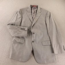 Hart Schaffner Marx Jacket M 43R Gray 100% Wool Two Button Blazer Made in USA