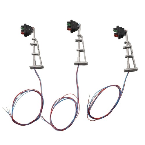 3pcs/ Set Model Railroad N Scale 1:87 Track Signals 2-LEDs Green Red Block Light - Picture 17 of 24
