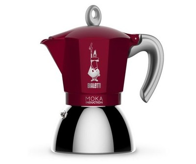 Bialetti Moka Induktion, Rot, Espressokocher für 4 Tassen