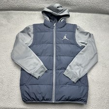 Nike Air Jordan 4370-U2Y Boys XL 13-15 YR Hooded Layered-Look Puffer Vest Jacket