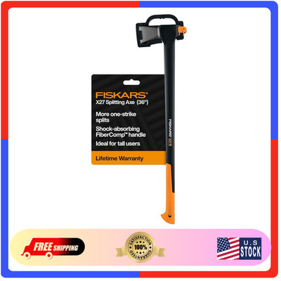 Fiskars X27 Super Splitting Axe 36'' Shock-Absorbing Handle Firewood Logs Wood