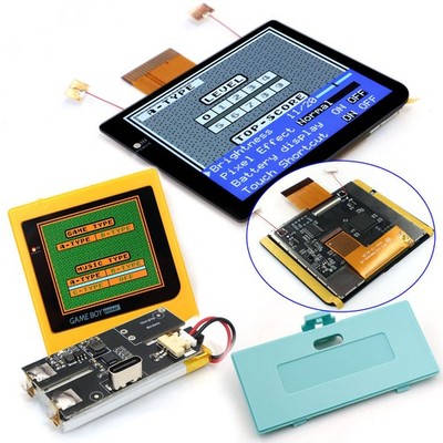 Rechargeable 480x432 Scaling Game Boy Pocket IPS LCD Laminated Screen Shell Kits